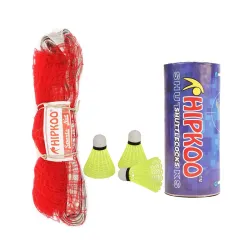 Hipkoo Feather Shuttlecock with Net Set (3 Shuttlecocks * 1 Net)