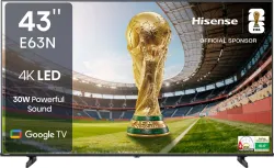 Hisense 108 cm (43 inch) Ultra HD (4K) LED Smart Google TV 2024 Edition with 30W Powerful Sound, Dolby Atmos and Super B