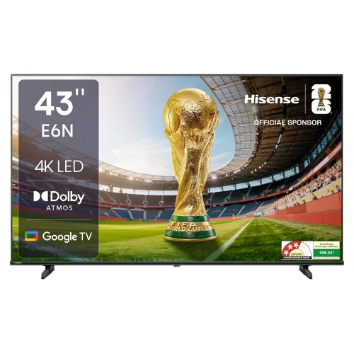 Image of Hisense 108 cm (43 inches) E6N Series 4K Ultra HD Smart LED Google TV 43E6N (Black)