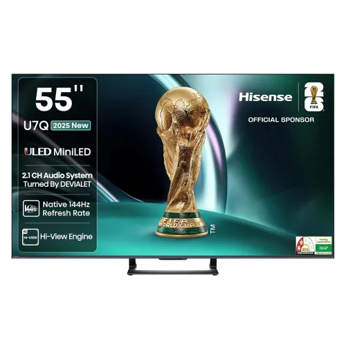 Image of Hisense 139 cm (55 Inches) 4K QLED Mini LED Smart TV | 900 NITS Peak Brightness | 144Hz Game Mode | Dolby Vision IQ & Do