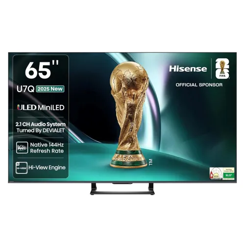 Image of Hisense 164 cm (65 inches) U7Q Series 4K Ultra HD Smart QLED Mini LED TV 65U7Q (Black)