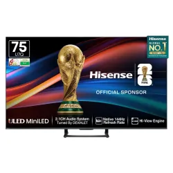 Hisense 189 cm (75 Inches) 4K QLED Mini-LED Smart TV | 900 NITS Peak Brightness | 144Hz Game Mode | Dolby Vision IQ, Dol
