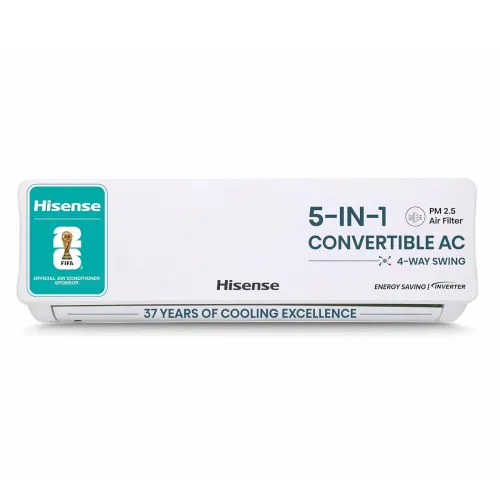 Image of Hisense 1.0 Ton 3 star Inverter Split AC (Copper, 5-in-1 Convertible with Intelligent 4 modes, 4 Way Swing, Anti corrosi