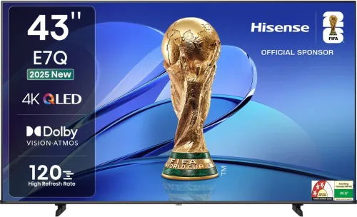 Image of Hisense 43E7Q 108 cm (43 inch) QLED Ultra HD (4K) Smart VIDAA TV 2025 Edition with Dolby Vision Atmos, 120 High Refresh 