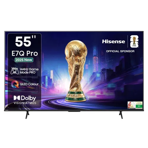 Image of Hisense 139 cm (55 inches) E7Q PRO Series 4K Ultra HD Smart QLED TV 55E7Q PRO (Charcoal Grey)