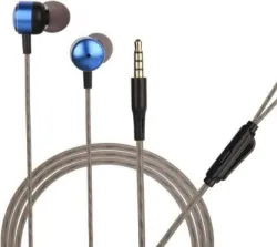 Hitage Earphones MH-76 Headphones Earplugs Headset High Definition Sound Deep Extra Bass Wired Earphone with in-line Mic Wide Compatibility Tangle Free Cable (Blue)