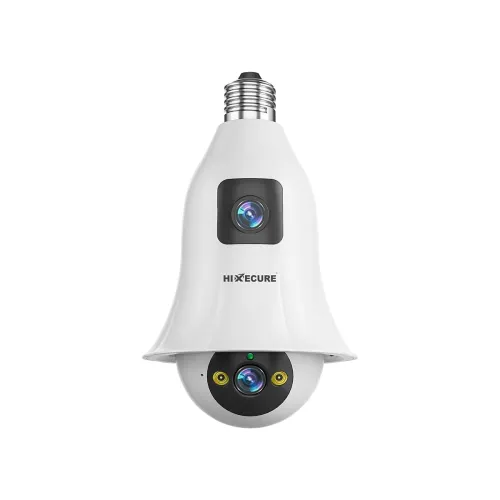 Image of Hixecure 4MP Dual Lens Bulb WiFi Security Camera with Night Vision & 2-Way Audio