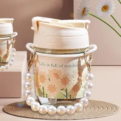 HOHO Aesthetic Coffee Mug with Straw