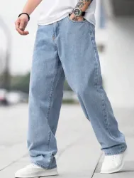 HOKER Men Straight Fit Mid Rise Blue Jeans
