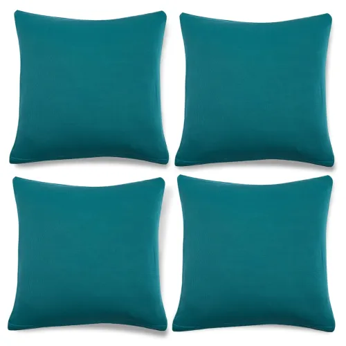 Image of HOKIPO Stretchable Cushion Cover 16x16, Dark Cyan, Pack of 4 (AR-4282-E7*4)