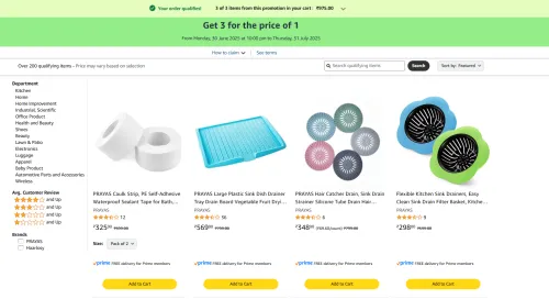 Image of Home Appliance Offer : Buy Any 3 get the Price Of 1