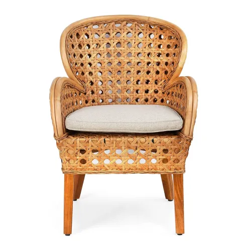 Image of @home By Nilkamal Linford Arm Chair (Natural), Brown, 26.37 * 26.77 * 37
