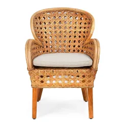@home By Nilkamal Linford Arm Chair (Natural), Brown, 26.37 * 26.77 * 37