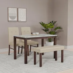 @home By Nilkamal Roxbury 4-Seater Dining Kit with Bench