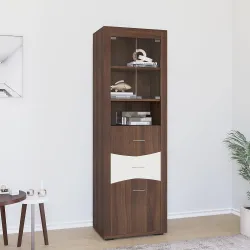 @home By Nilkamal Kates Medium Curio Cabinet (Walnut & White)