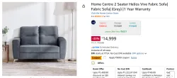 Home Centre 2 Seater Helios Vive Fabric Sofa