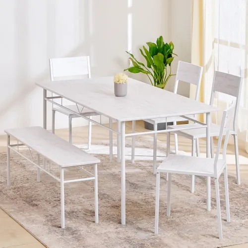 Image of Home Centre 6 Seater Lia Rubber Wood Dining Set 