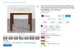 Home Centre 6 Seater Marble Dining Table