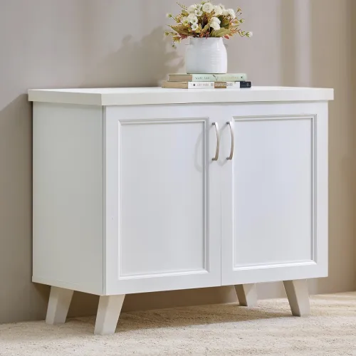 Image of Home Centre | Helios Alton 9 Pairs Shoe Cabinet | Engineered Wood | White | 1 Year Warranty