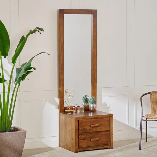 Image of Home Centre Adana Acacia Wood Dresser Mirror