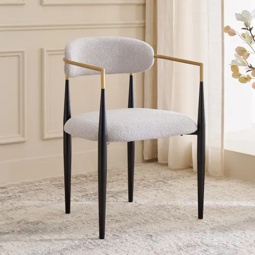 Image of Home Centre Agatha Fabric Accent Chair - Cream