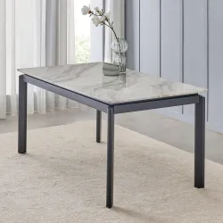 Home Centre Bruce Faux Marble Top 6-Seater Dining Table 