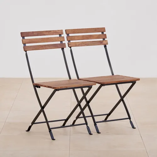 Image of Home Centre Bud Solid Wood Chair (Set of 2)