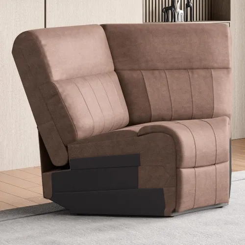 Image of Home Centre Denver Fabric 1-Seater Wedge Recliner - Brown