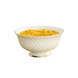 Home Centre Divine Ceramic Cereal Katori - 1 Piece, White, Standard (DIVINE-10)