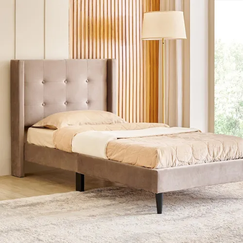 Image of Home Centre | Helios Bravo Betty Single Bed | Engineered Wood | Brown | 1 Year Warranty