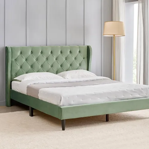 Image of Home Centre Helios Bravo Roxy Upholstered King Size Bed Without Storage