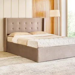 Home Centre | Helios Bravo Betty Queen Size Bed with Hydraulic Storage | Engineered Wood | Brown | 1 Year Warranty