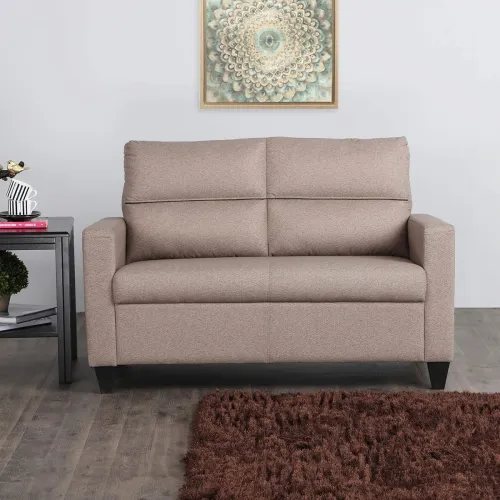 Image of Home Centre Helios Clary 2-Seater Sofa (Beige, Polyester)