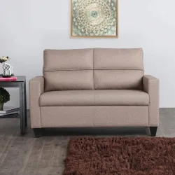 Home Centre Helios Clary 2-Seater Sofa (Beige, Polyester)