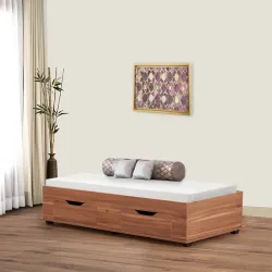 Home Centre | Helios Lewis Diwan Single Bed | Engineered Wood | Brown