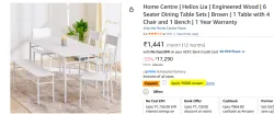 Home Centre Helios Lia Engineered Wood 6 Seater Dining Table Sets
