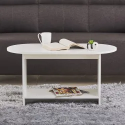 Home Centre | Helios Reynan Coffee Table | Center Table for Living Room | Engineered Wood | White | 1 Year Warranty
