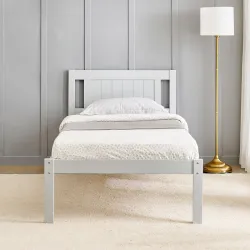Home Centre | Helios Taylor Lyra Single Bed | Solid Wood | Grey