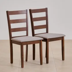 Home Centre Helios Lia Dining Chair – Rubber Wood, Brown (2-Pack)