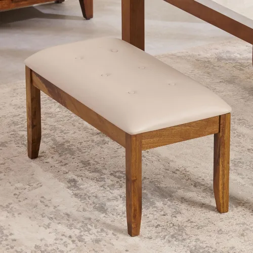 Image of Home Centre Leather Dining Bench 
