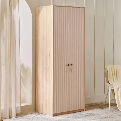 Image of Home Centre | Lexus 2-Door Swing Wardrobe | Engineered Wood | Brown | 1 Year Warranty