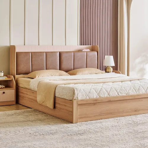 Image of Home Centre | Lexus | Engineered Wood | Box Storage | King Beds | Brown | 1 Year Warranty