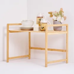 Home Centre Midori Bamboo Microwave Table Rack - Brown