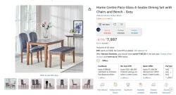 Home Centre Paco Glass 4-Seater Dining Set