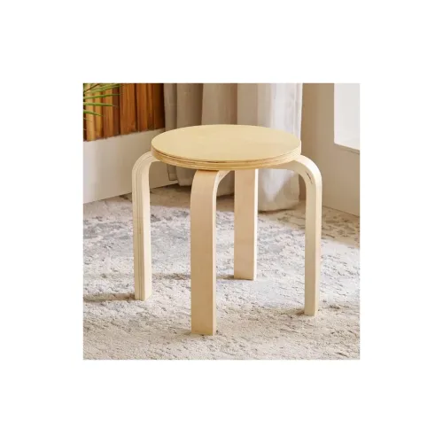 Image of Home Centre Paulo Solid Wood Stool - Brown