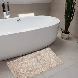 Home Centre Pristine Beige Textured Bath Mat - 40x60cm