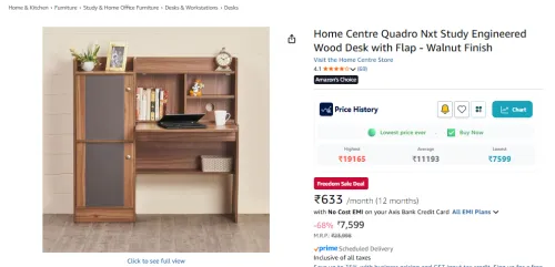 Image of Home Centre Quadro Nxt Study Desk