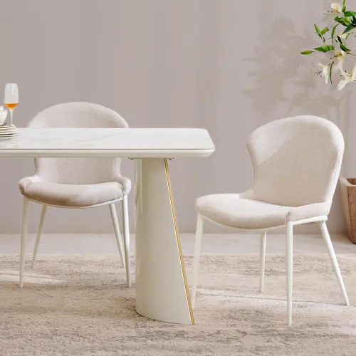 Image of Home Centre Senorita Mild Steel Dining Chair (Cream)