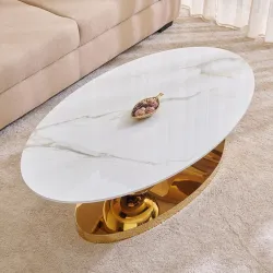 Home Centre | Stockholm Ceramic Top Coffee Table -White | Center Table for Living Room | White | 1 Year Warranty