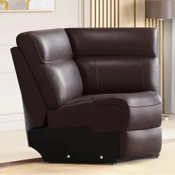Home Centre Stockholm Half Leather 1-Seater Wedge Recliner 